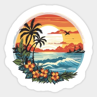 Comes Sun Beach 2023 Tropical Hello Summer Sticker